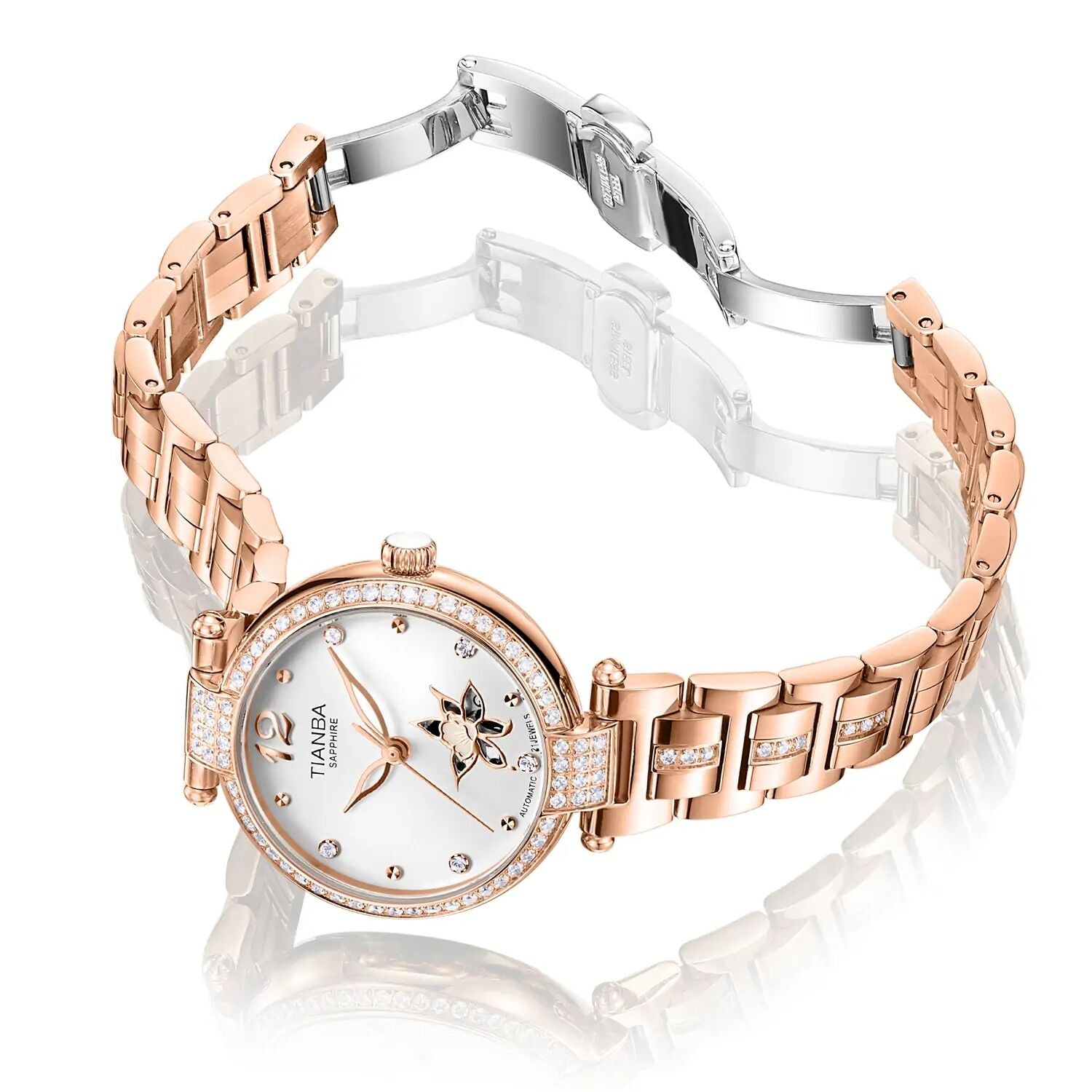 Women's Jewelry Watch, Rose Gold Finish, Ideal for Special Events - Alain Carnet Watch