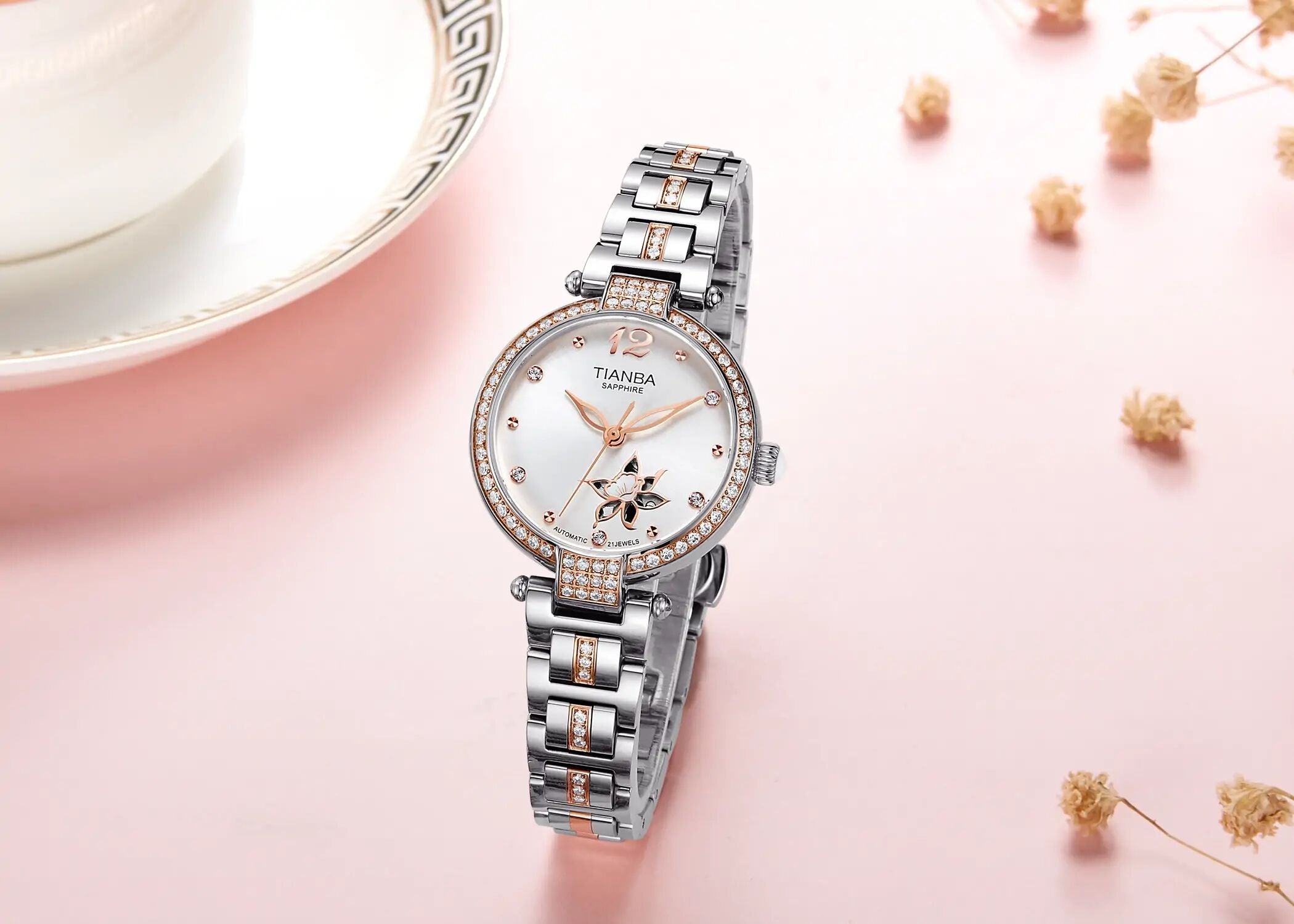 Women's Jewelry Watch, Rose Gold Finish, Ideal for Special Events - Alain Carnet Watch